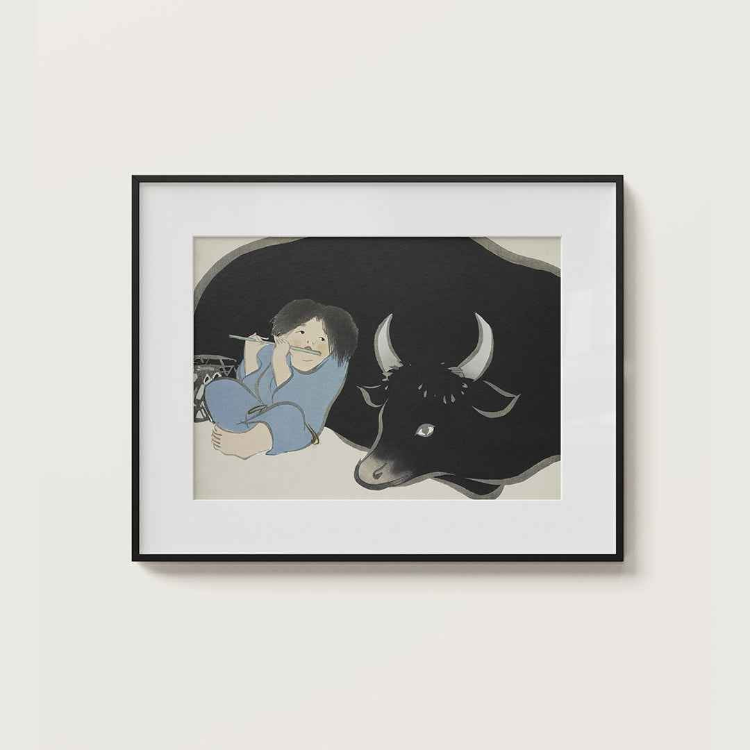 Flute player and ox - Misthios Studio