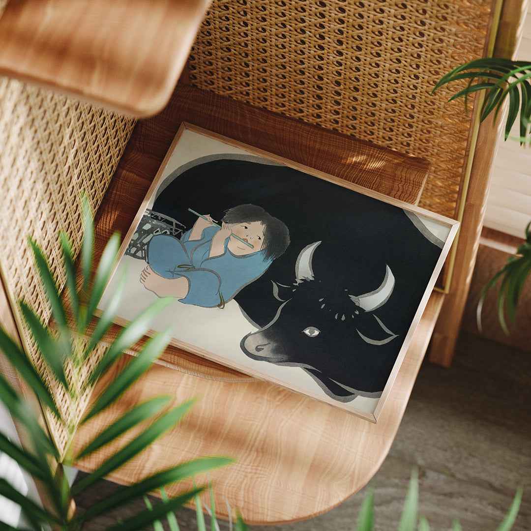 Flute player and ox - Misthios Studio