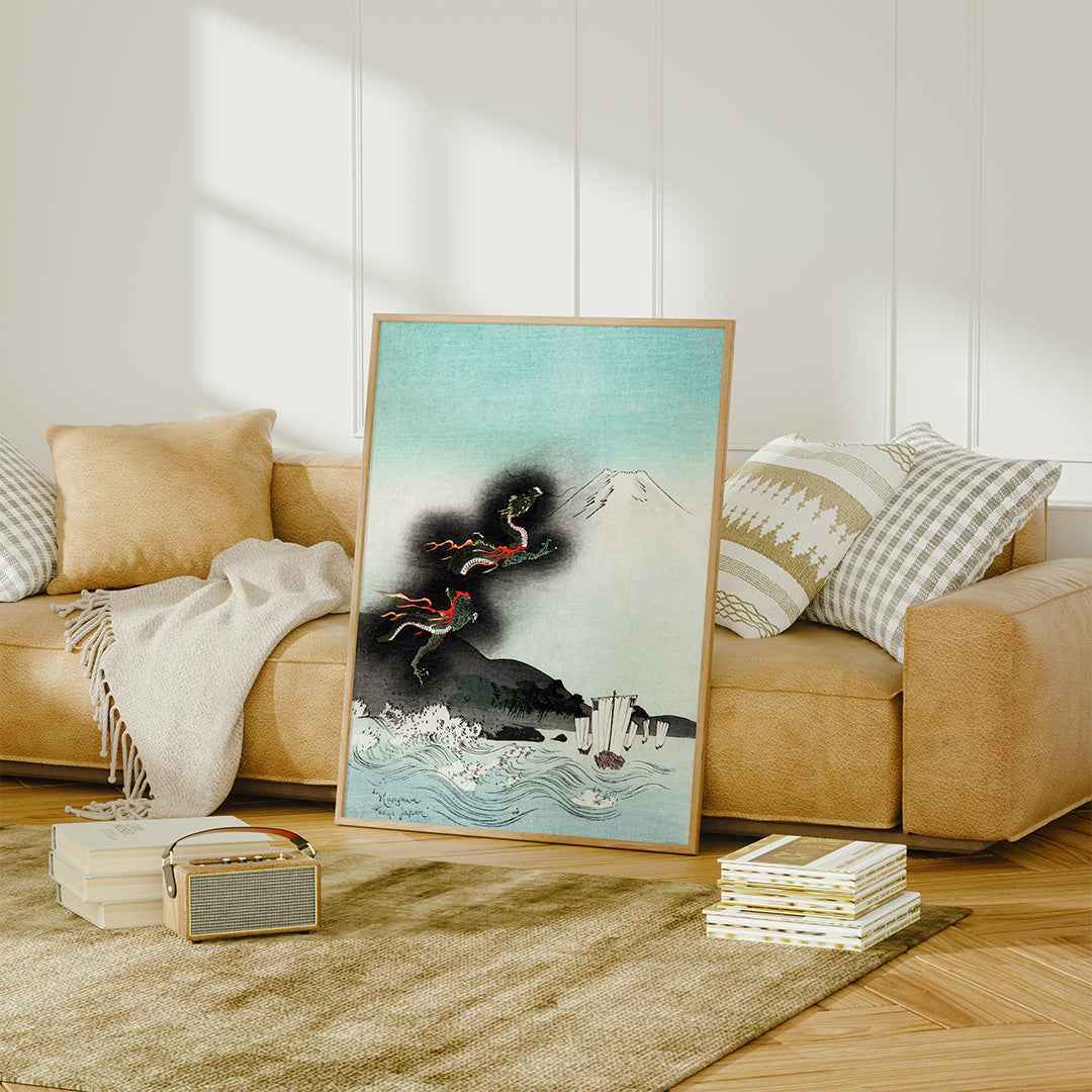 Fuji mountain with flying dragon - Misthios Studio