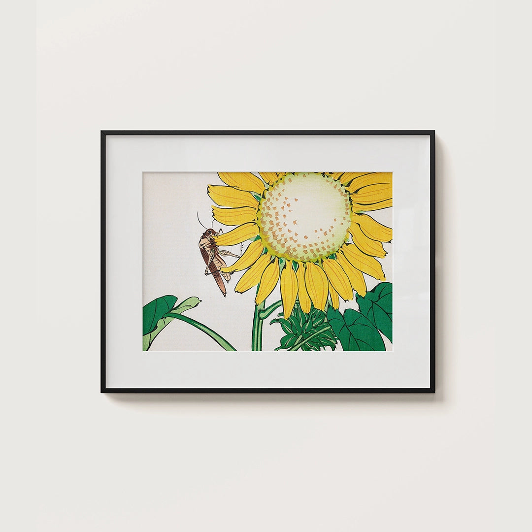Grasshopper and Sunflower by Shibata Zeshin – Fine Art Print