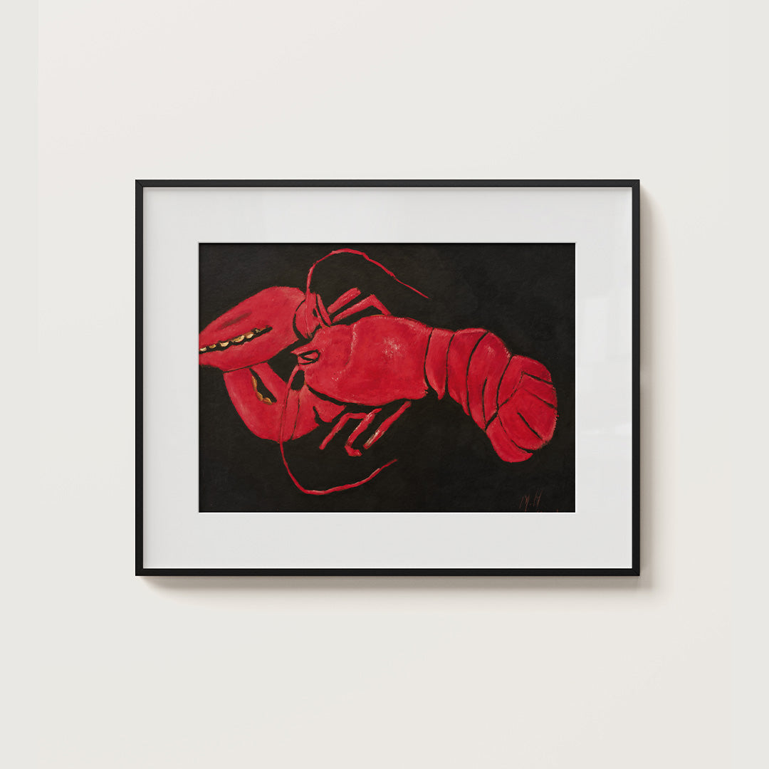 Lobster on black background