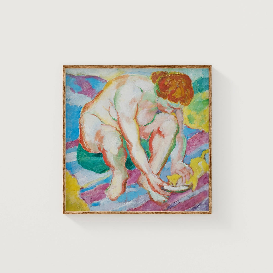 Nude with Cat by Franz Marc – Fine Art Print