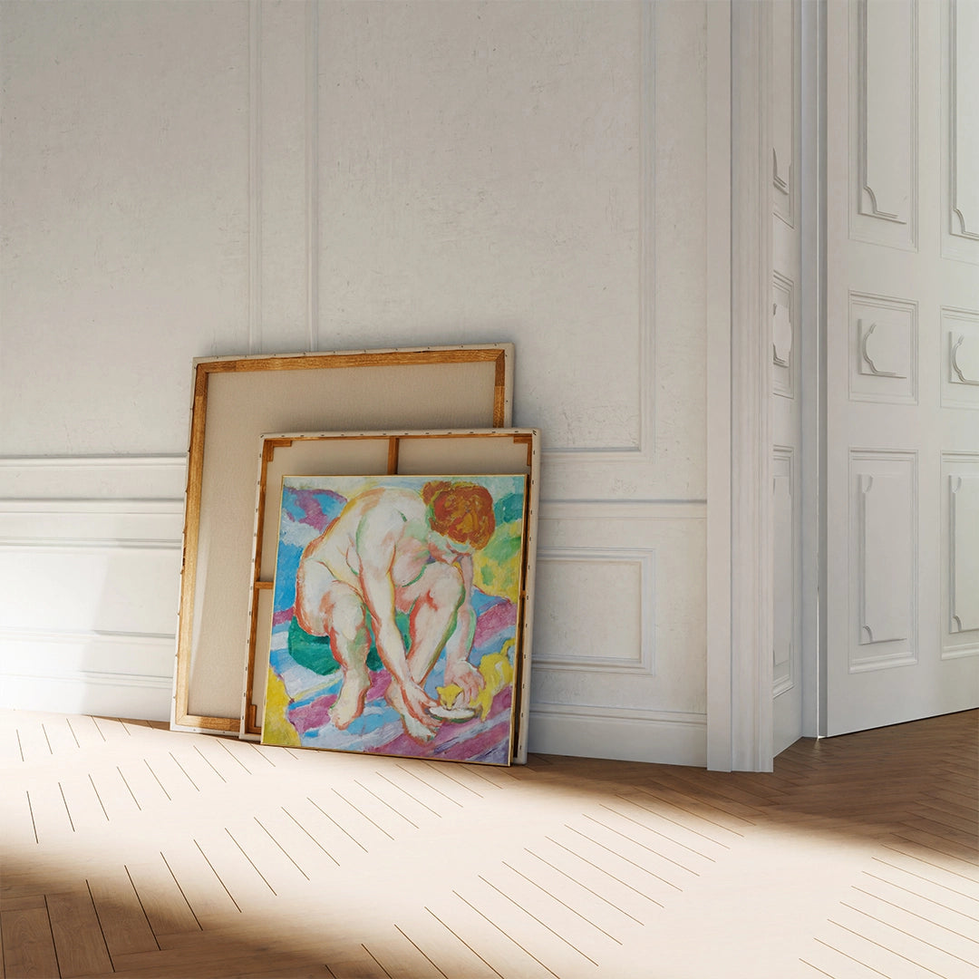Nude with Cat by Franz Marc – Fine Art Print on living room