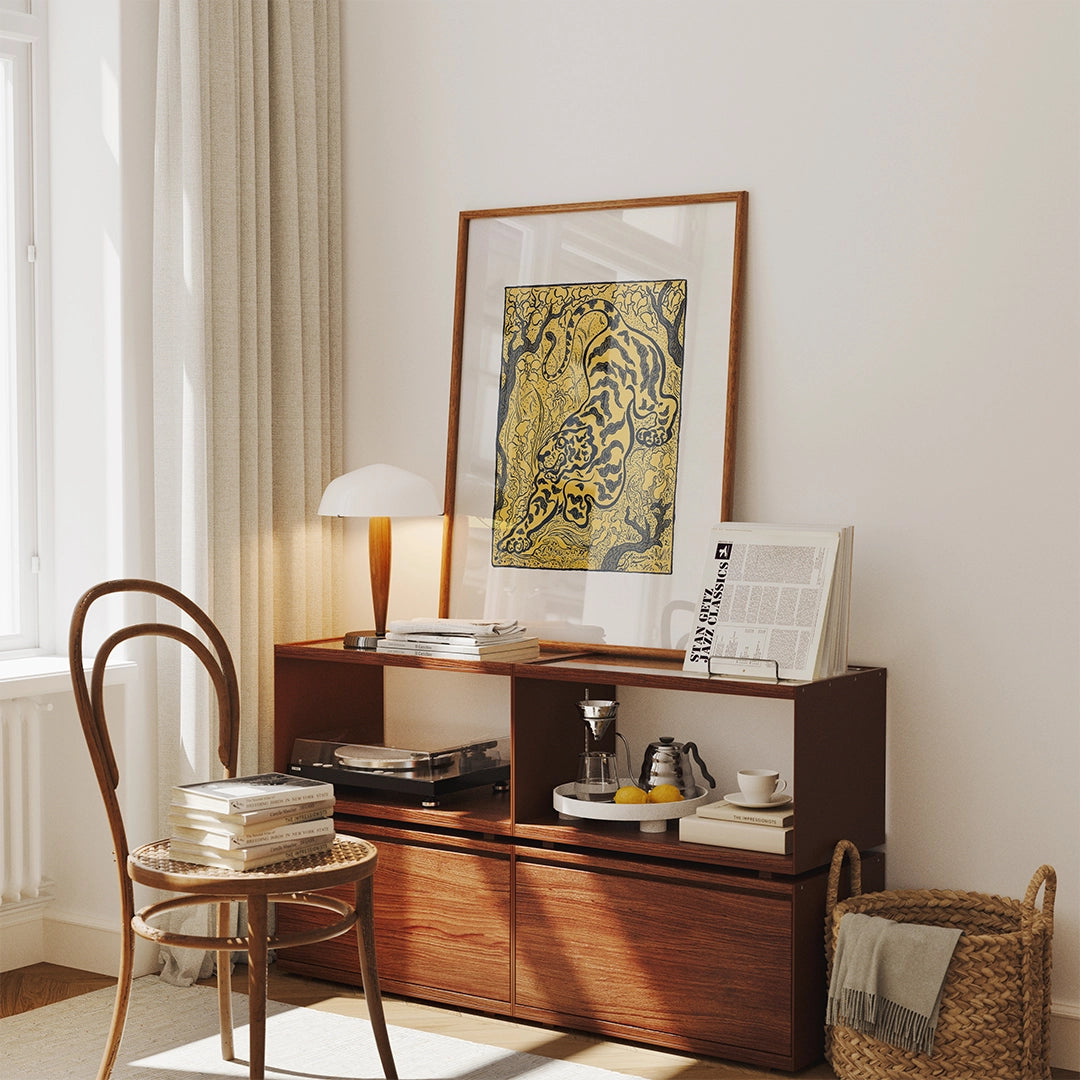 Tiger in the Jungle by Paul Ranson fine art print on a living room