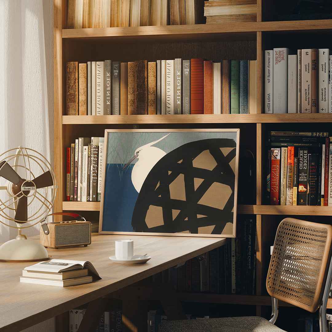 White heron and basket - Misthios Studio