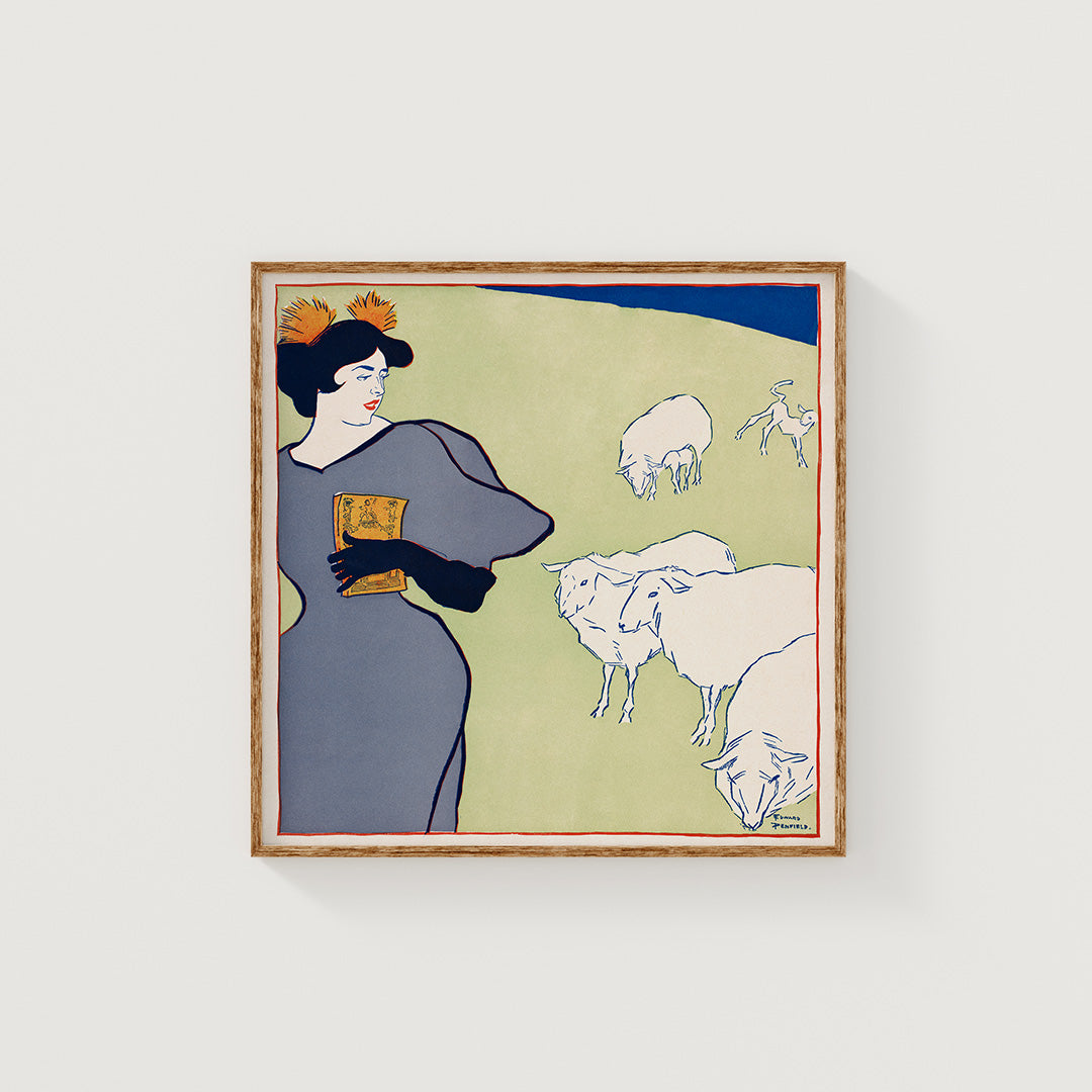 Woman and sheep by Edward Penfield fine art print