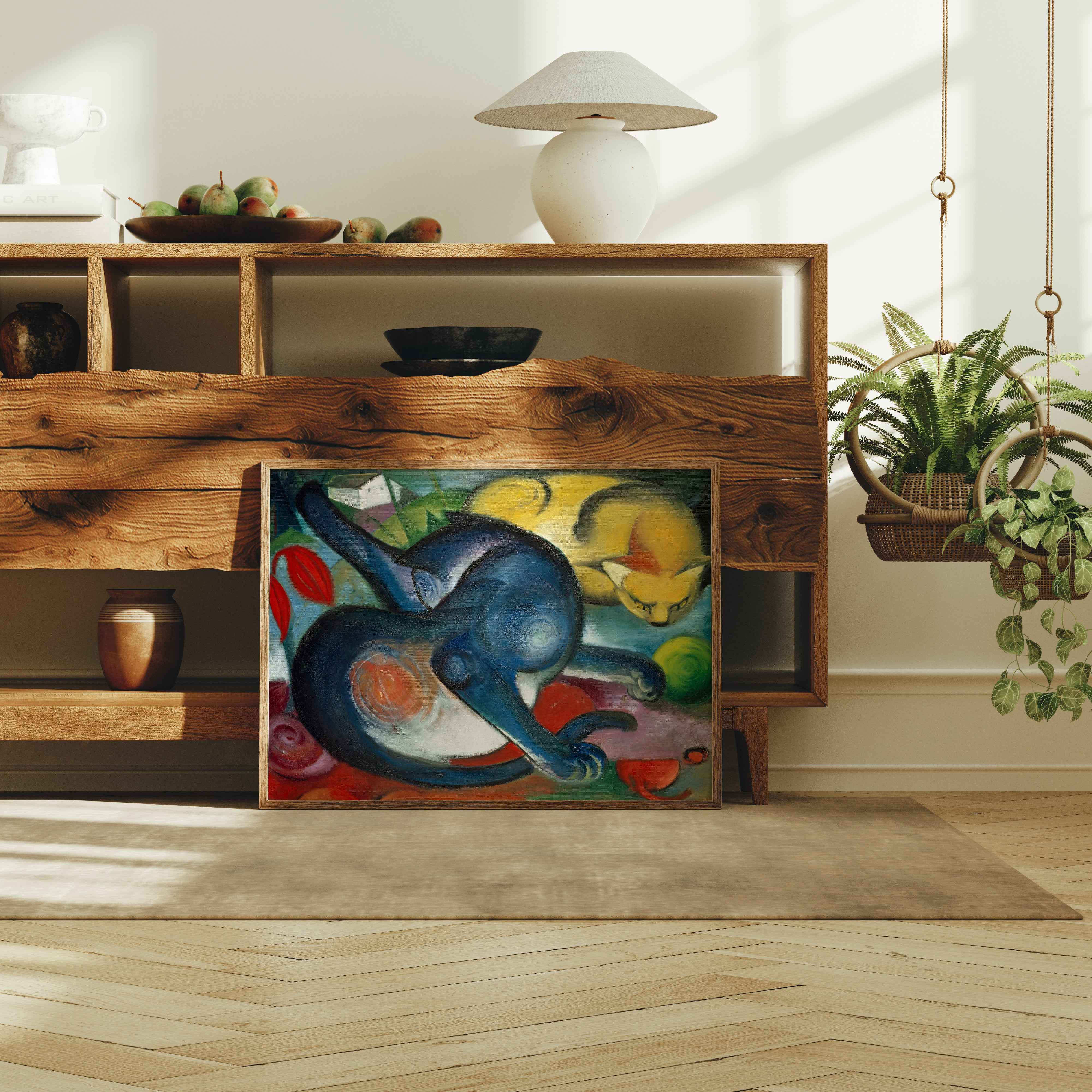 Two cats, blue and yellow - Misthios Studio