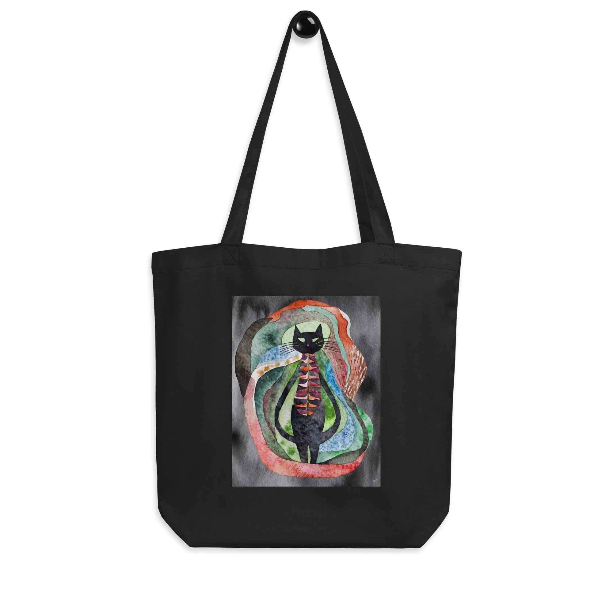 Psychedelic purr tote bag - Misthios Studio