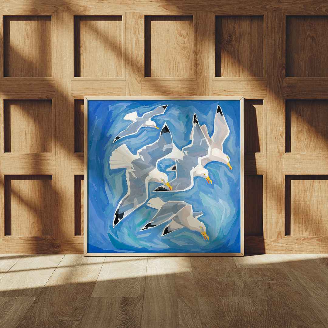 Five flying seagulls - Misthios Studio