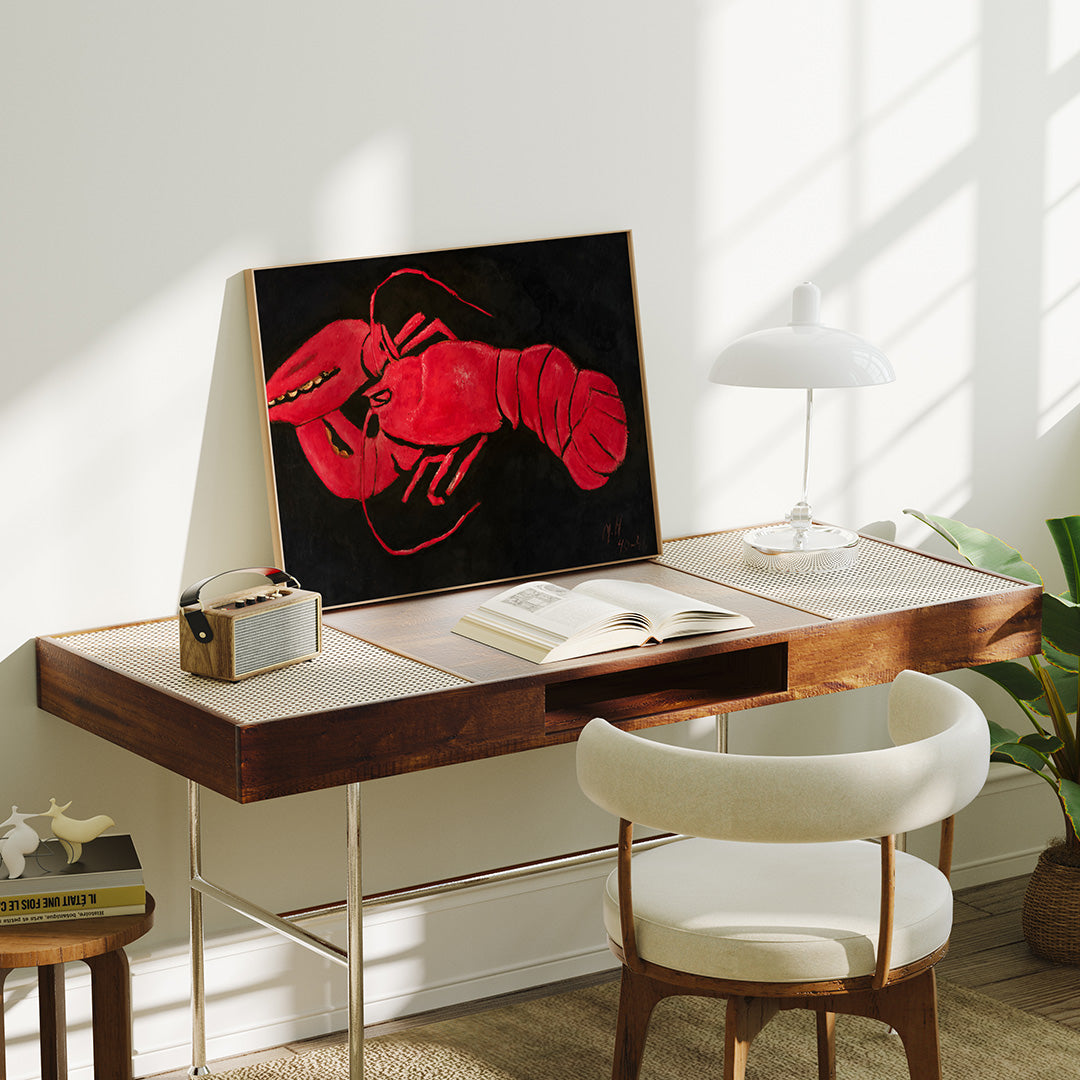 Lobster on black background